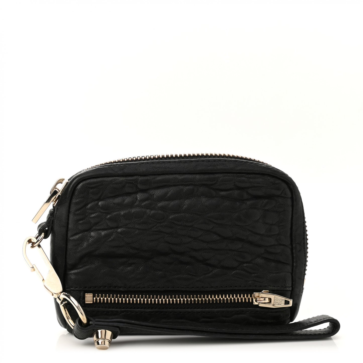 Pebbled Lambskin Large Fumo Wallet Black