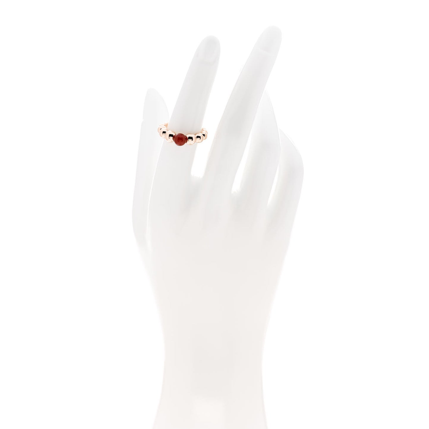 18K Rose Gold Carnelian Perlee Couleurs Variation Ring 52 6