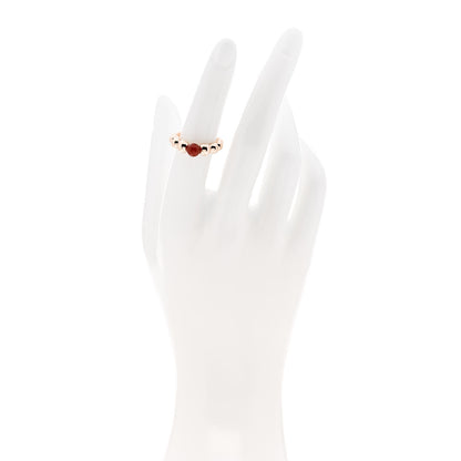 Van Cleef & Arpels 18K Rose Gold Carnelian Perlee Couleurs Variation Ring 52 6 2 of 5