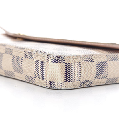 Louis Vuitton Damier Azur Pochette Felicie Chain Wallet Rose Ballerine 17 of 18