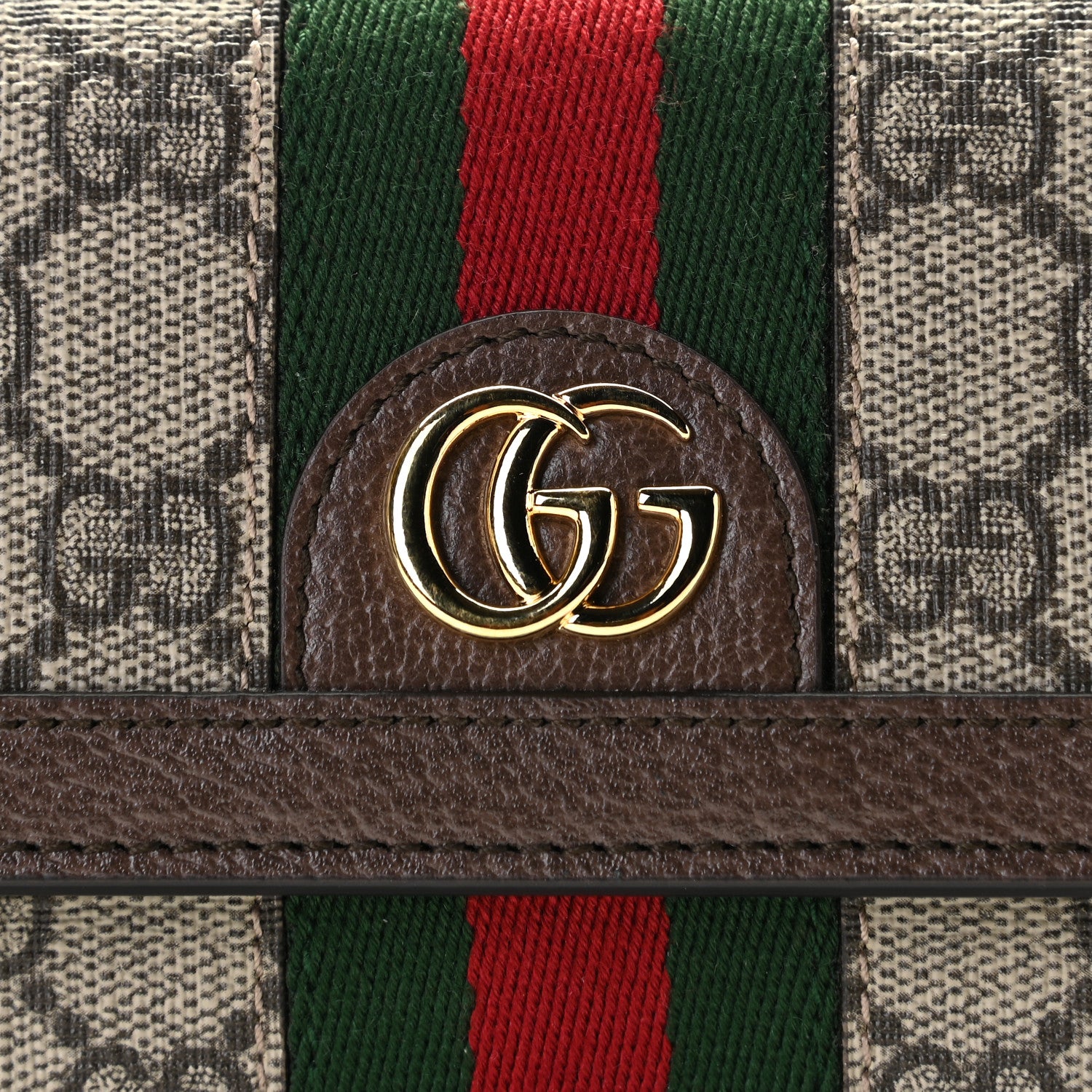 Gucci GG Supreme Monogram Web Ophidia Continental Wallet Brown 6 of 7
