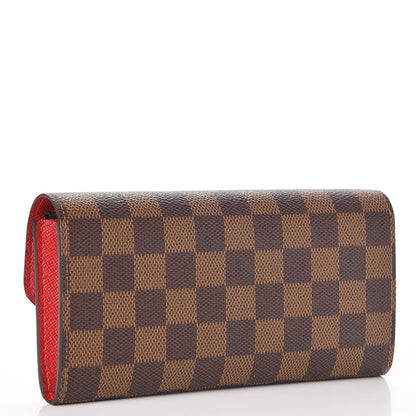 Louis Vuitton Damier Ebene Emilie Wallet Red 3 of 8