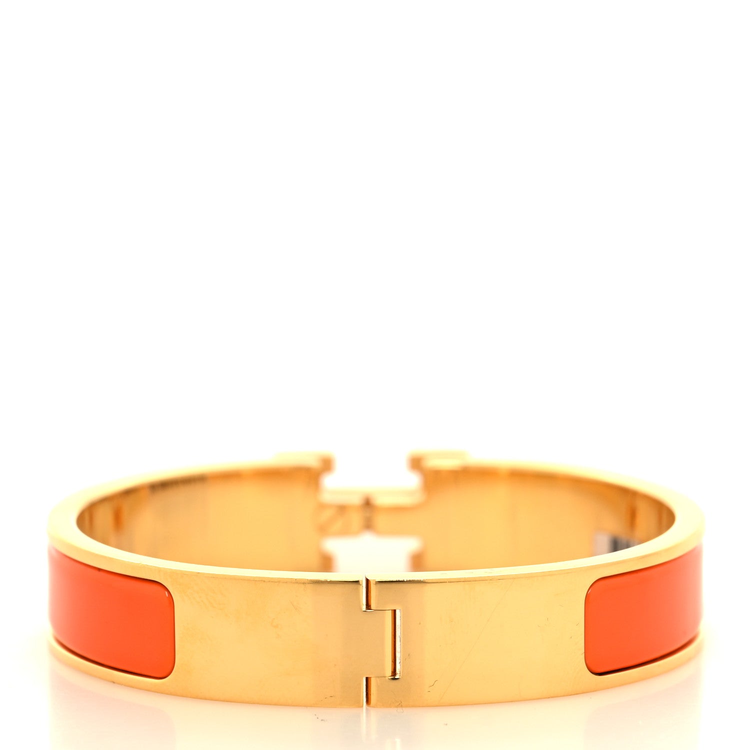 Hermes Enamel Narrow Clic Clac H Bracelet PM Orange 3 of 5