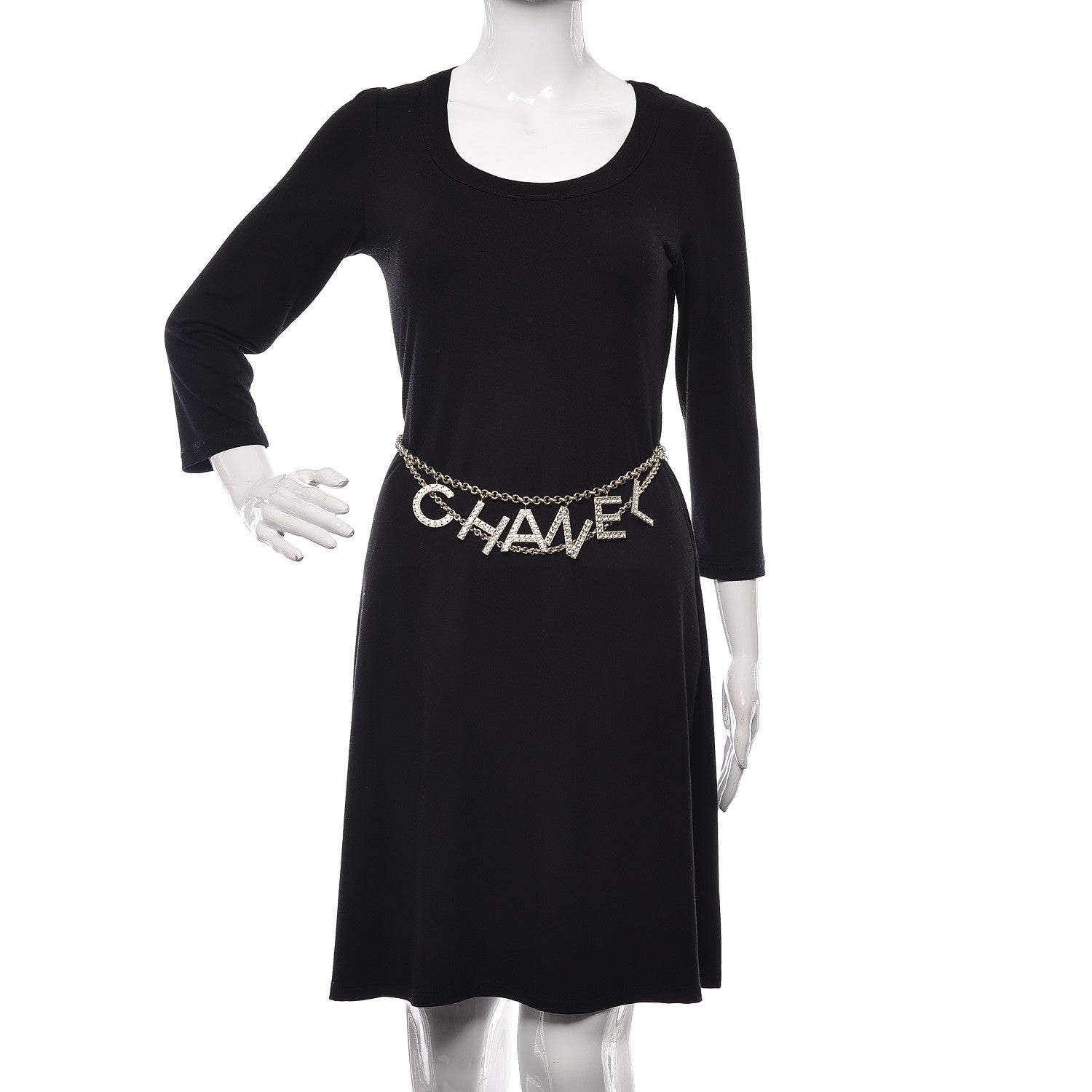 Chanel Metal Crystal 90's Icon Logo Chain Belt Gold 2 of 6