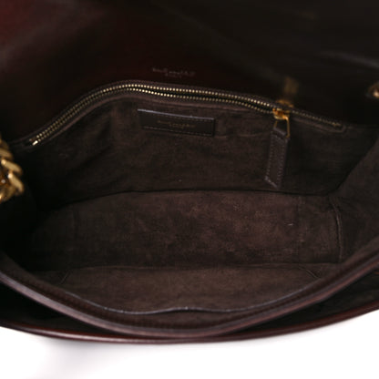 Saint Laurent Calfskin Woven Monogram Medium Niki Chain Satchel Burnt Brown 5 of 11