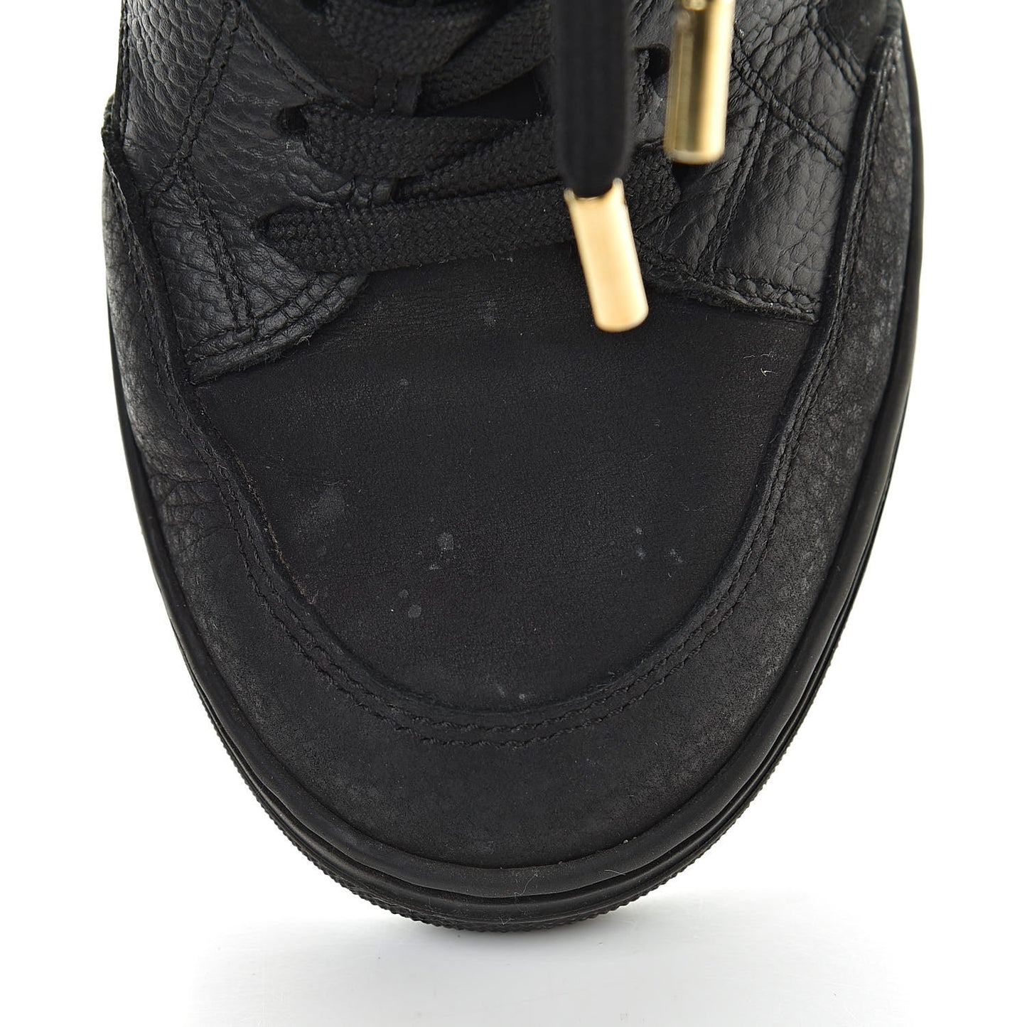 Calfskin Suede Monogram Cliff Top Wedge Sneakers 37 Black