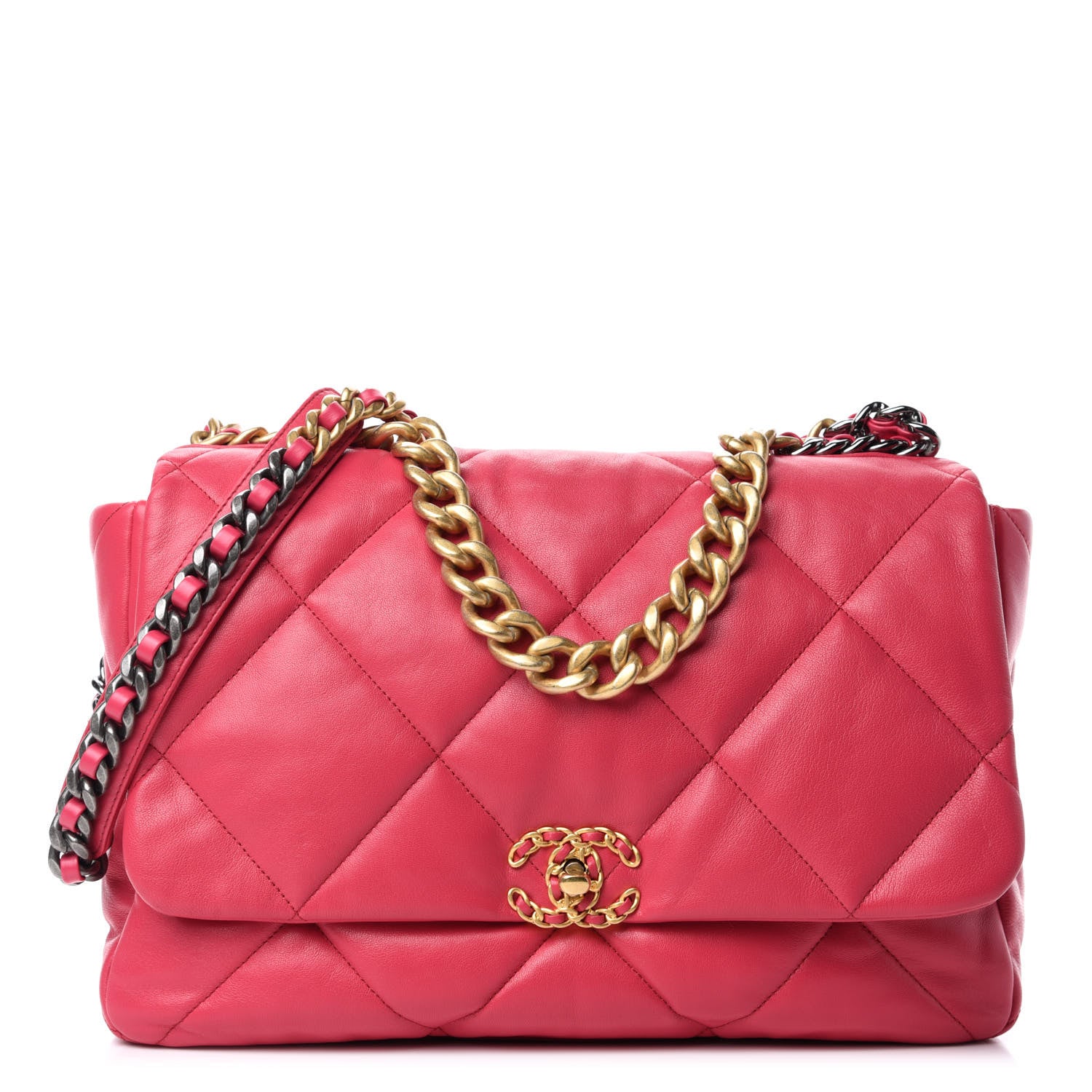 Chanel Goatskin Quilted Maxi Chanel 19 Flap Pink 1 of 11