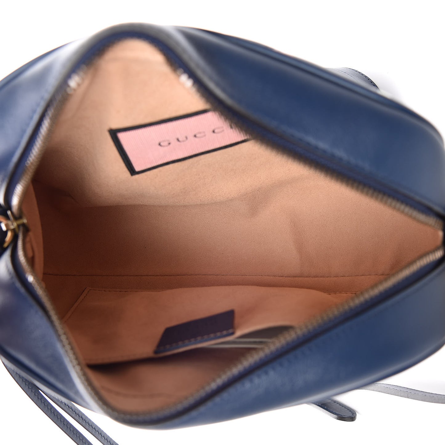Calfskin Matelasse GucciGhost Small GG Marmont Chain Shoulder Bag Blue Agata Hibiscus Red
