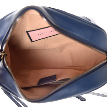 Gucci Calfskin Matelasse GucciGhost Small GG Marmont Chain Shoulder Bag Blue Agata Hibiscus Red 7 of 10
