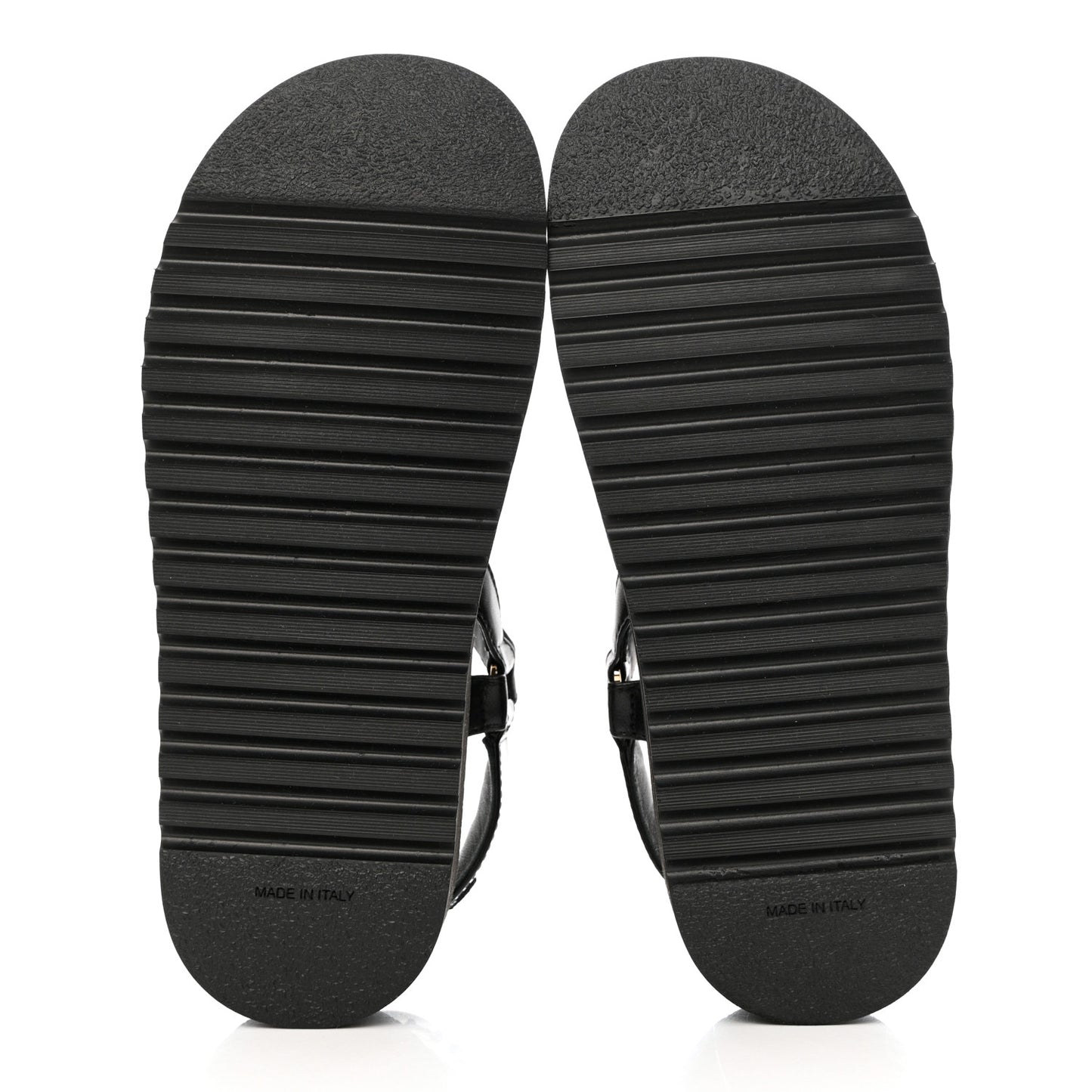 Lambskin Logo Platform Sandals 37 Black White