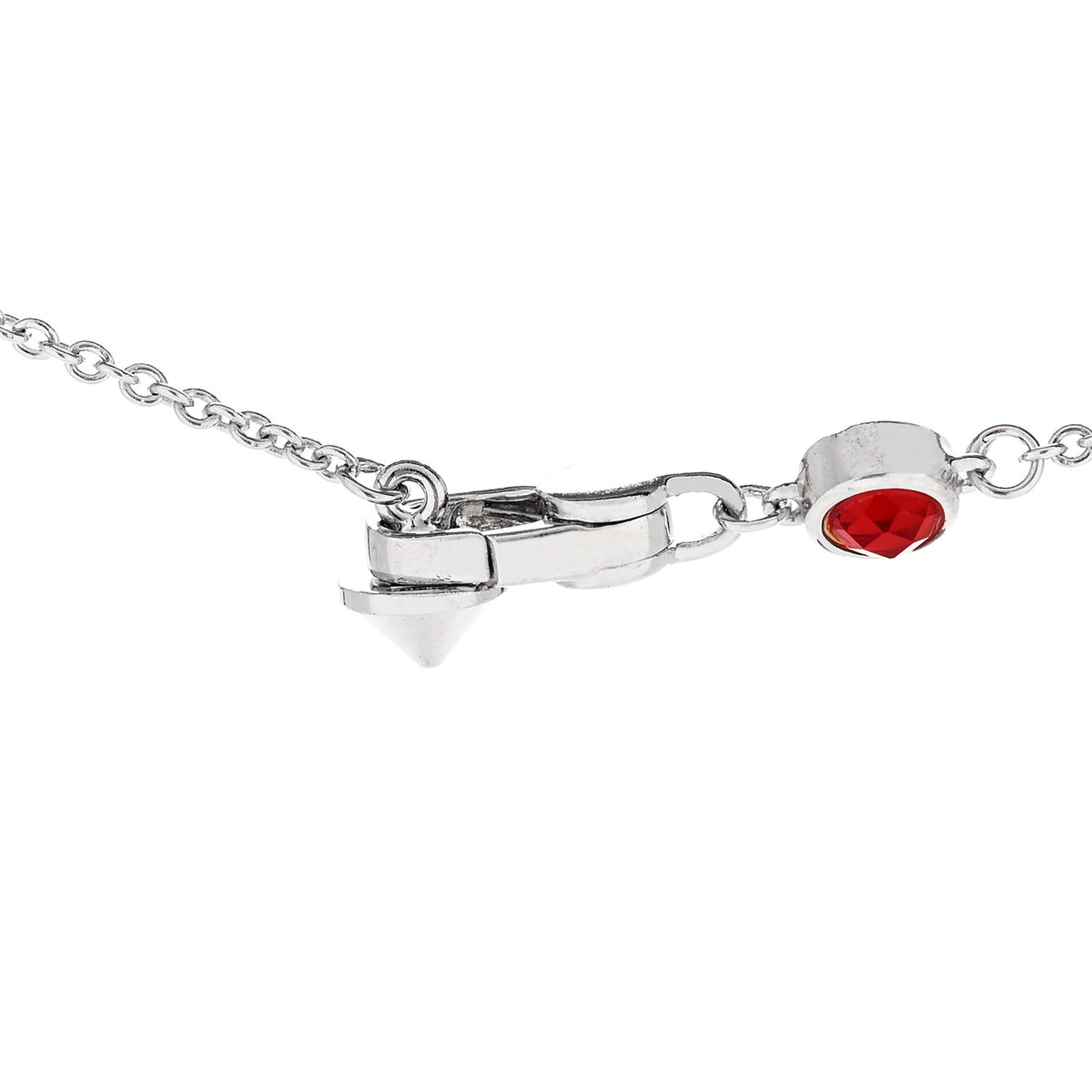 Sterling Silver Crystal Trademark Heart Pendant Necklace Red