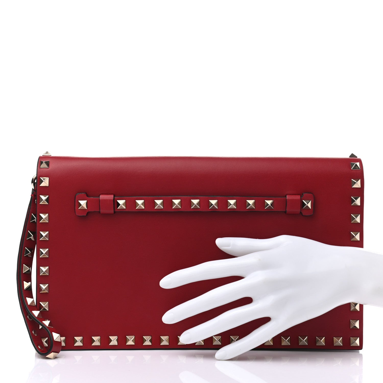 Valentino Garavani Nappa Rockstud Wristlet Clutch Rosso Valentino 2 of 6