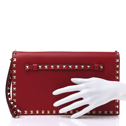 Valentino Garavani Nappa Rockstud Wristlet Clutch Rosso Valentino 2 of 6
