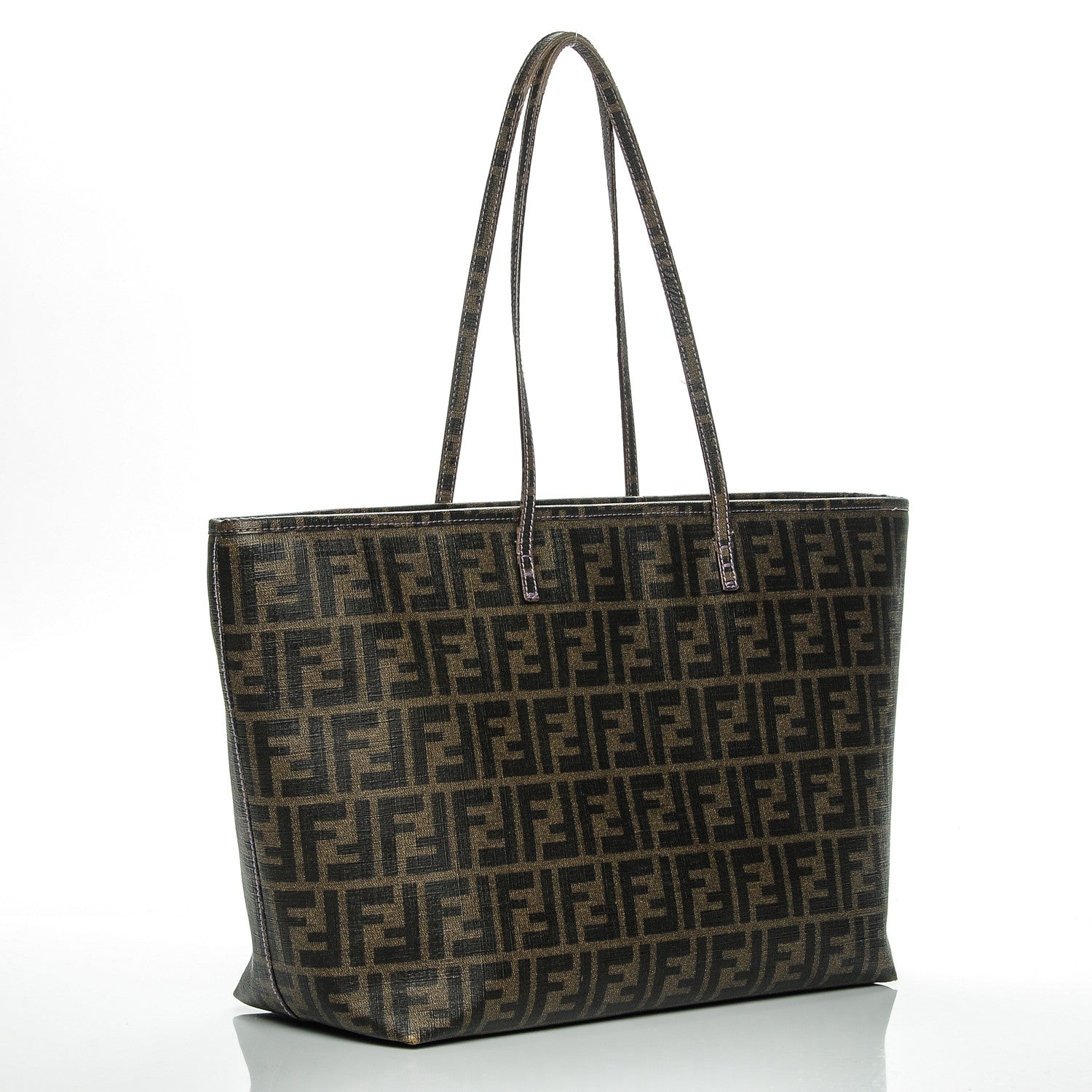 Fendi Zucca Spalmati Medium Roll Tote Tobacco Viola 3 of 11