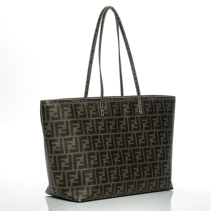 Fendi Zucca Spalmati Medium Roll Tote Tobacco Viola 3 of 11