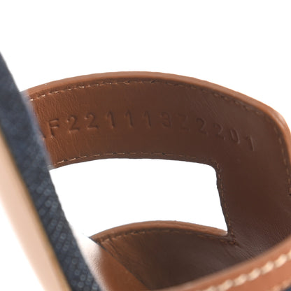 Hermes Calfskin Denim Oasis Sandals 36 Bleu Brut Gold 8 of 9