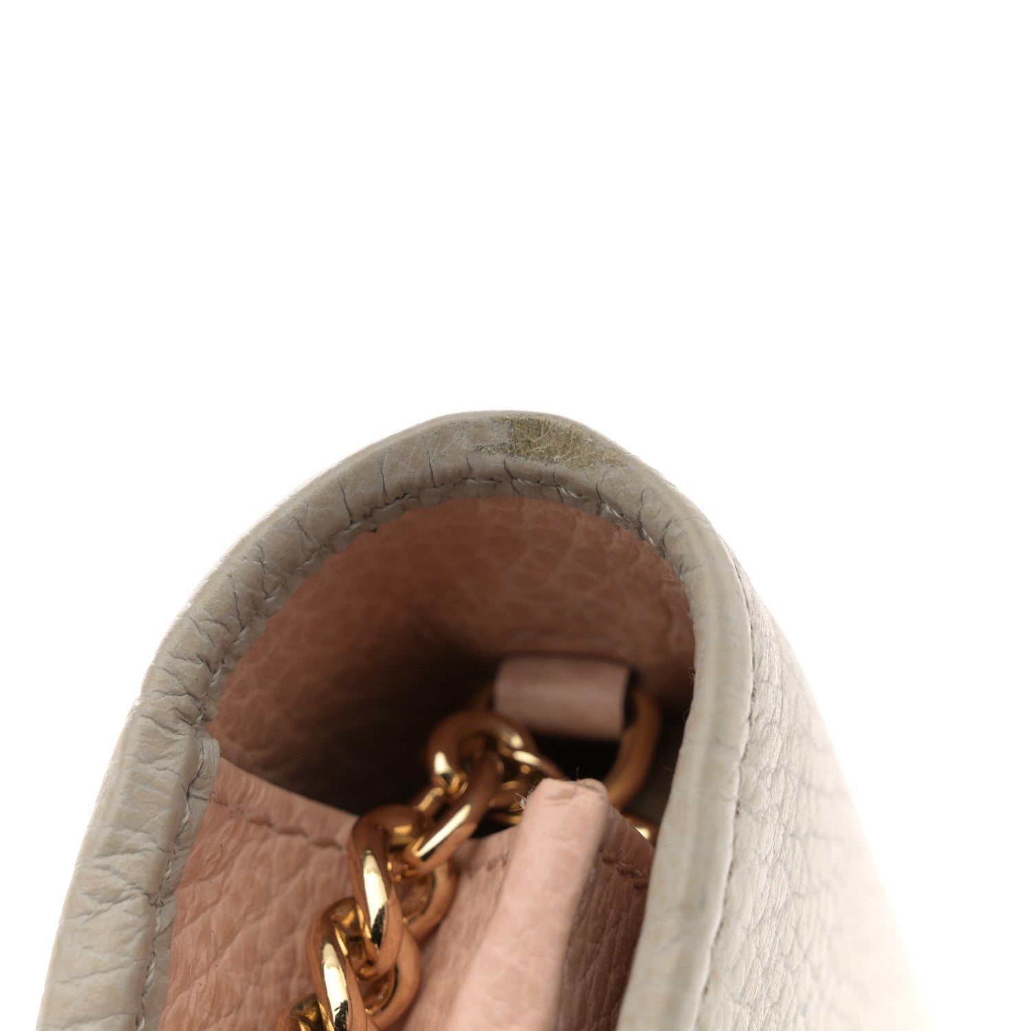 Gucci Dollar Calfskin Mini GG Marmont Chain Wallet Grey Light Pink 13 of 13
