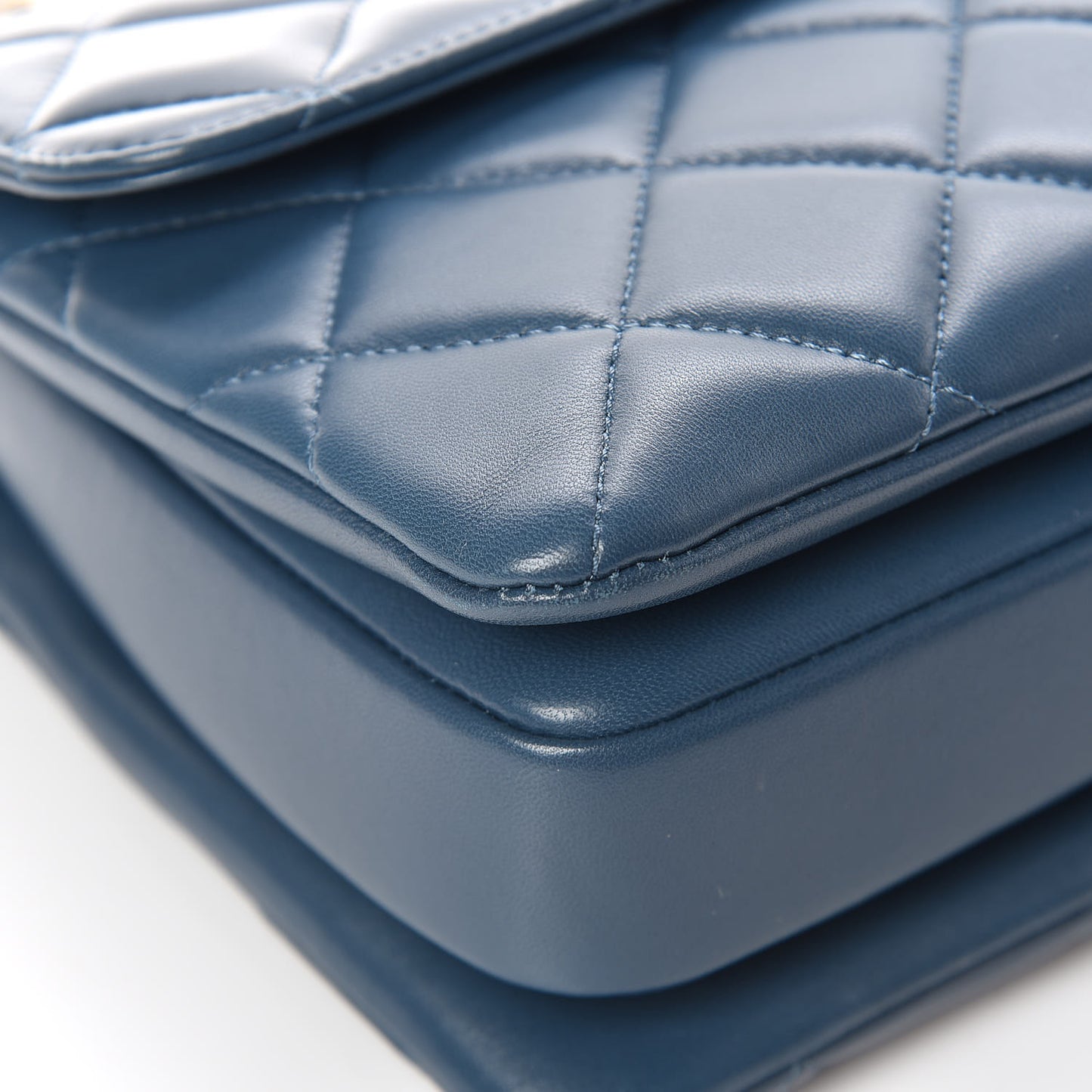 CHANELLambskinQuiltedSmallTrendyCCFlapDualHandleBagBlue