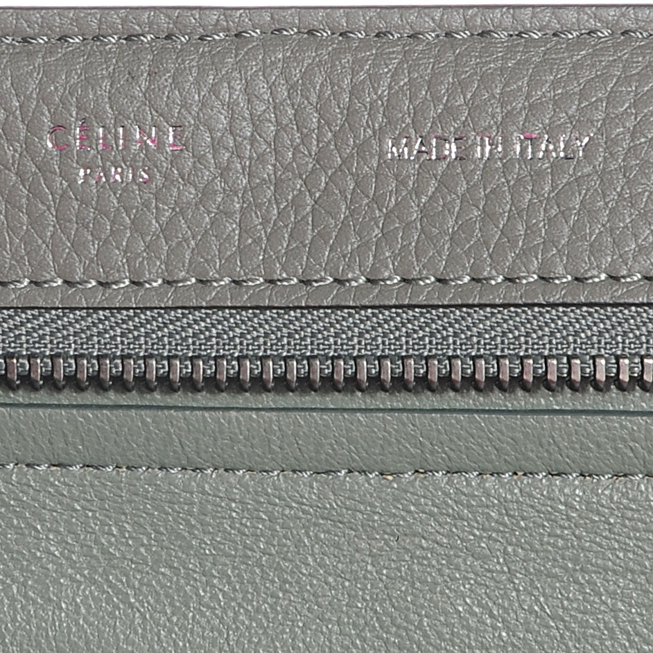 Celine Drummed Leather and Suede Large Trapeze Almond 6 of 7