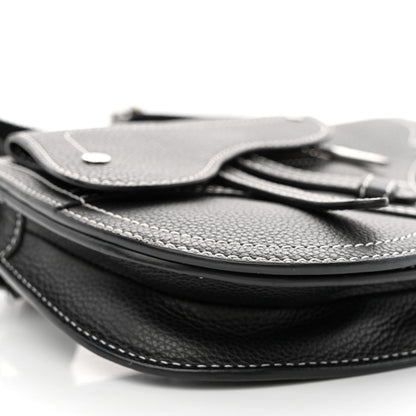Christian Dior X KAWS Grained Calfskin Saddle Pouch Black 9 of 10