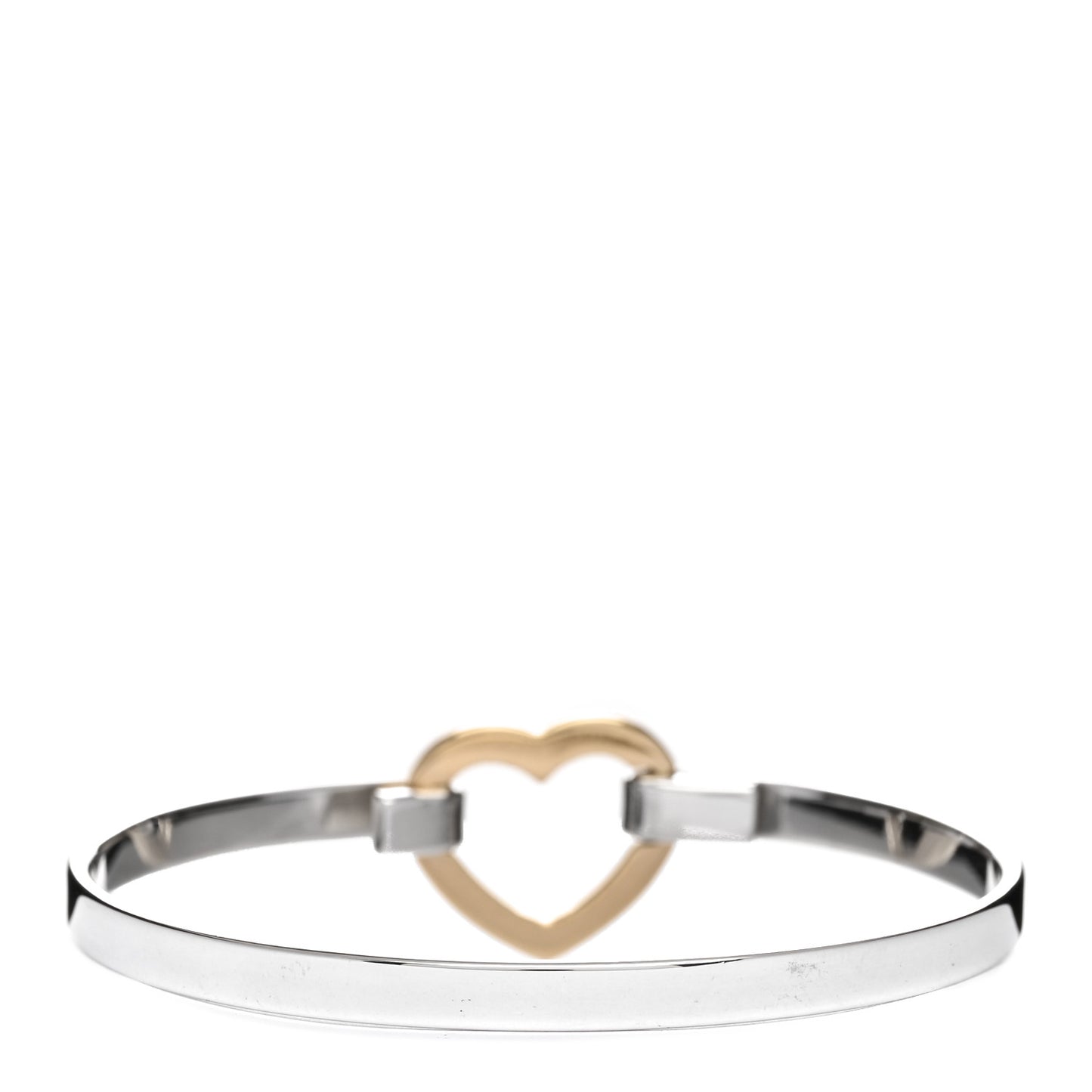 Sterling Silver 18K Yellow Gold Heart Buckle Bracelet