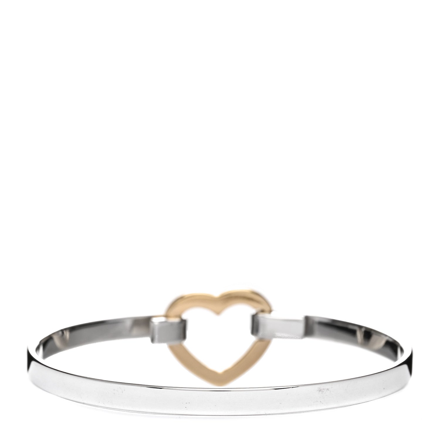 Tiffany Sterling Silver 18K Yellow Gold Heart Buckle Bracelet 2 of 3