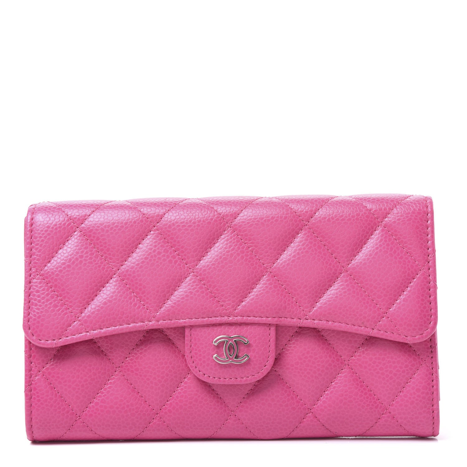 Chanel Caviar Quilted Large Flap Wallet Pink 1 of 11