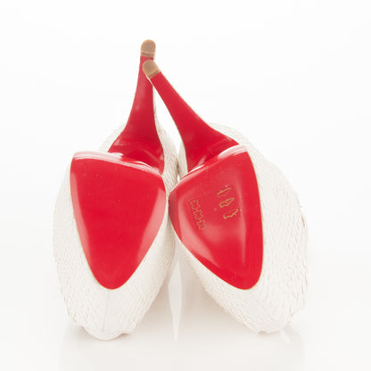 Christian Louboutin Matte Python Lady Highness 160 Pumps 36.5 White 7 of 8