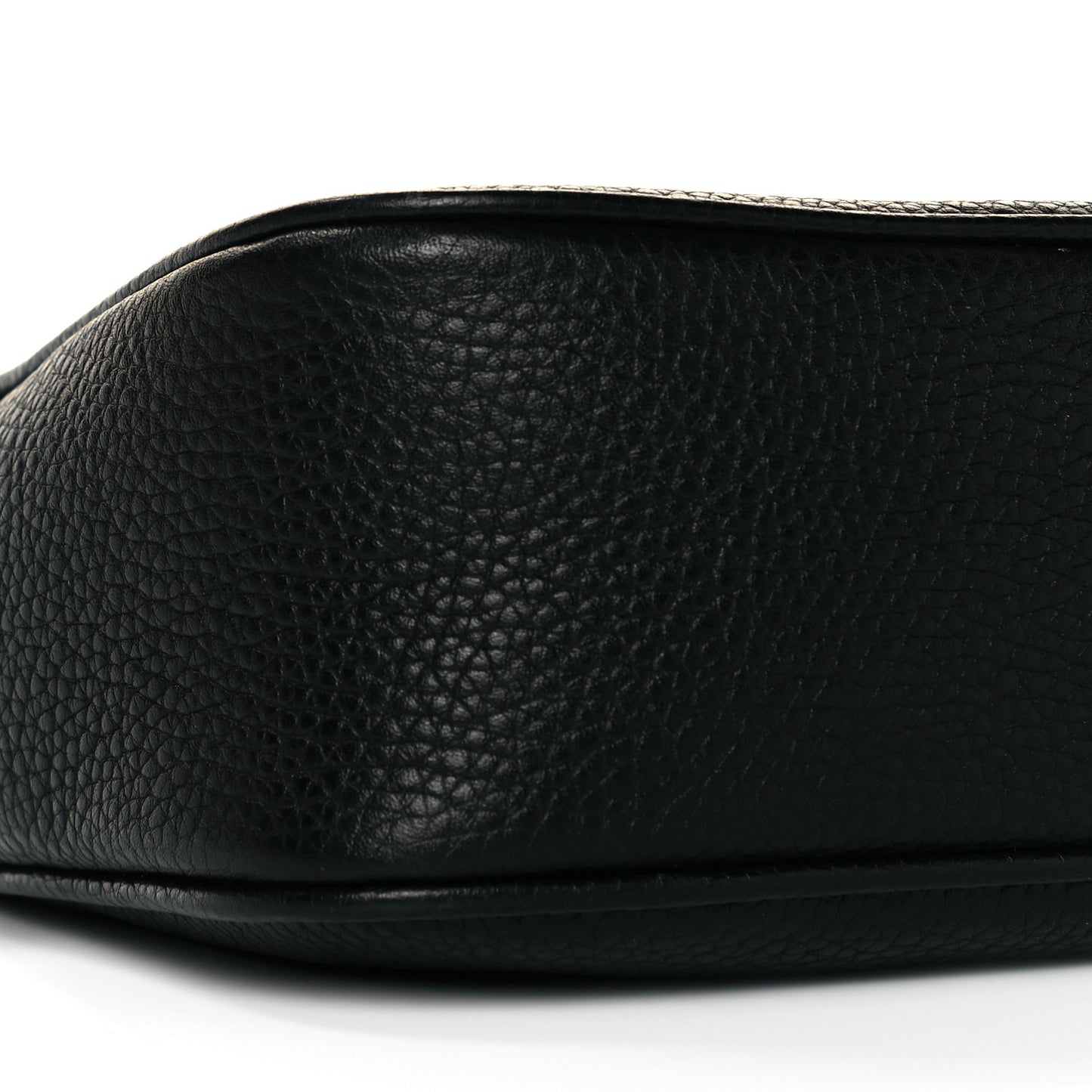 Pebbled Calfskin Small Soho Disco Bag Black