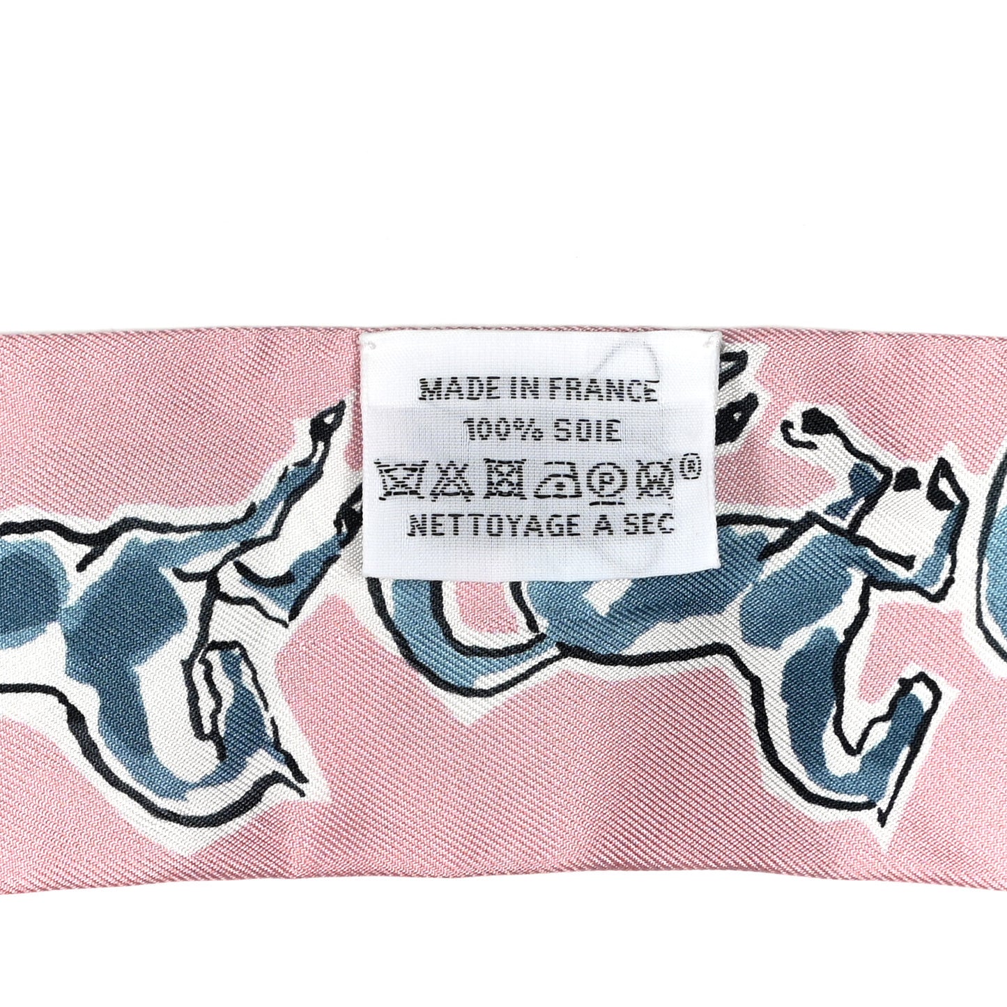 Silk Chevaux En Liberte Twilly Vieux Rose Bleu