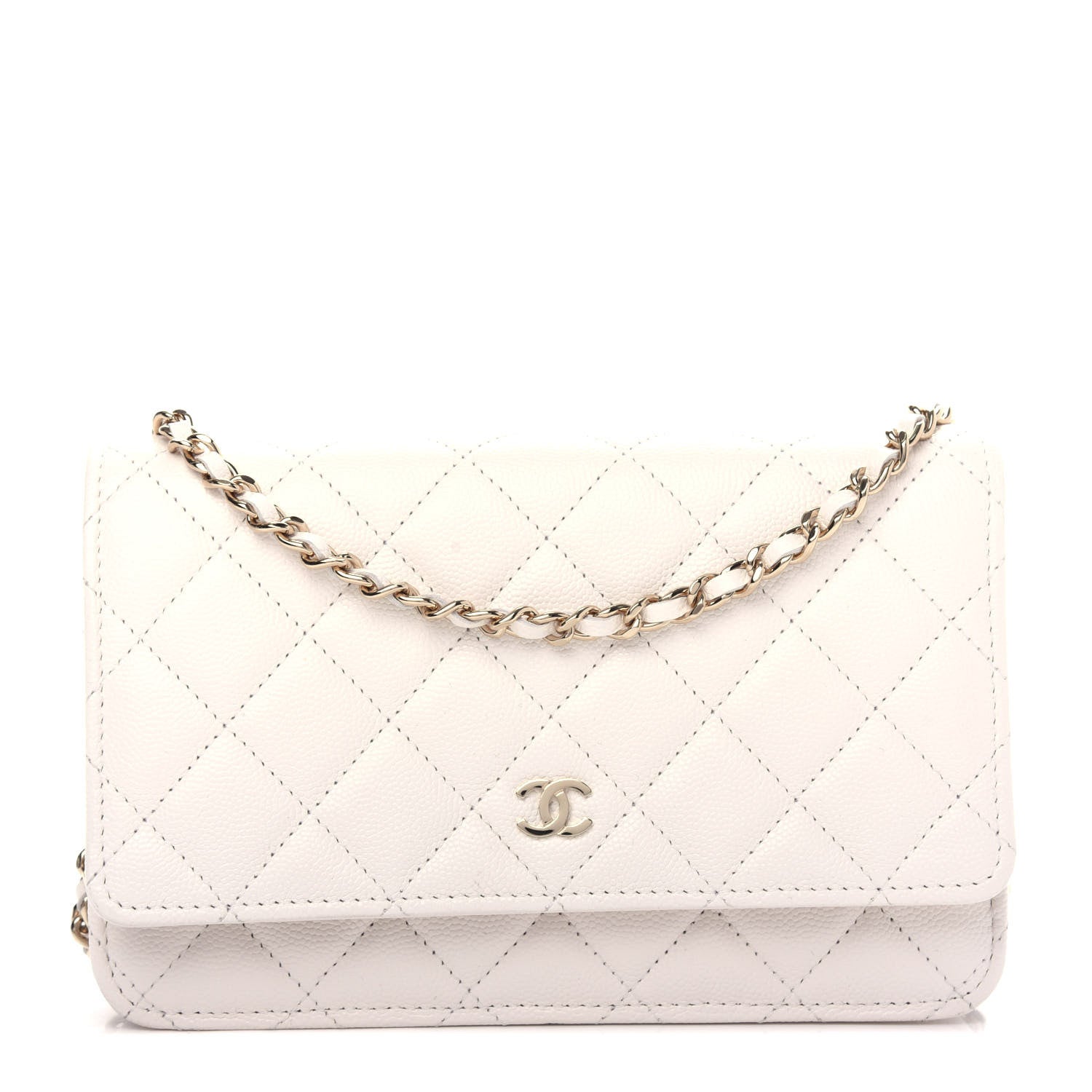 Chanel Caviar Quilted Wallet On Chain WOC White 1 of 13