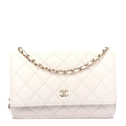 Chanel Caviar Quilted Wallet On Chain WOC White 1 of 13