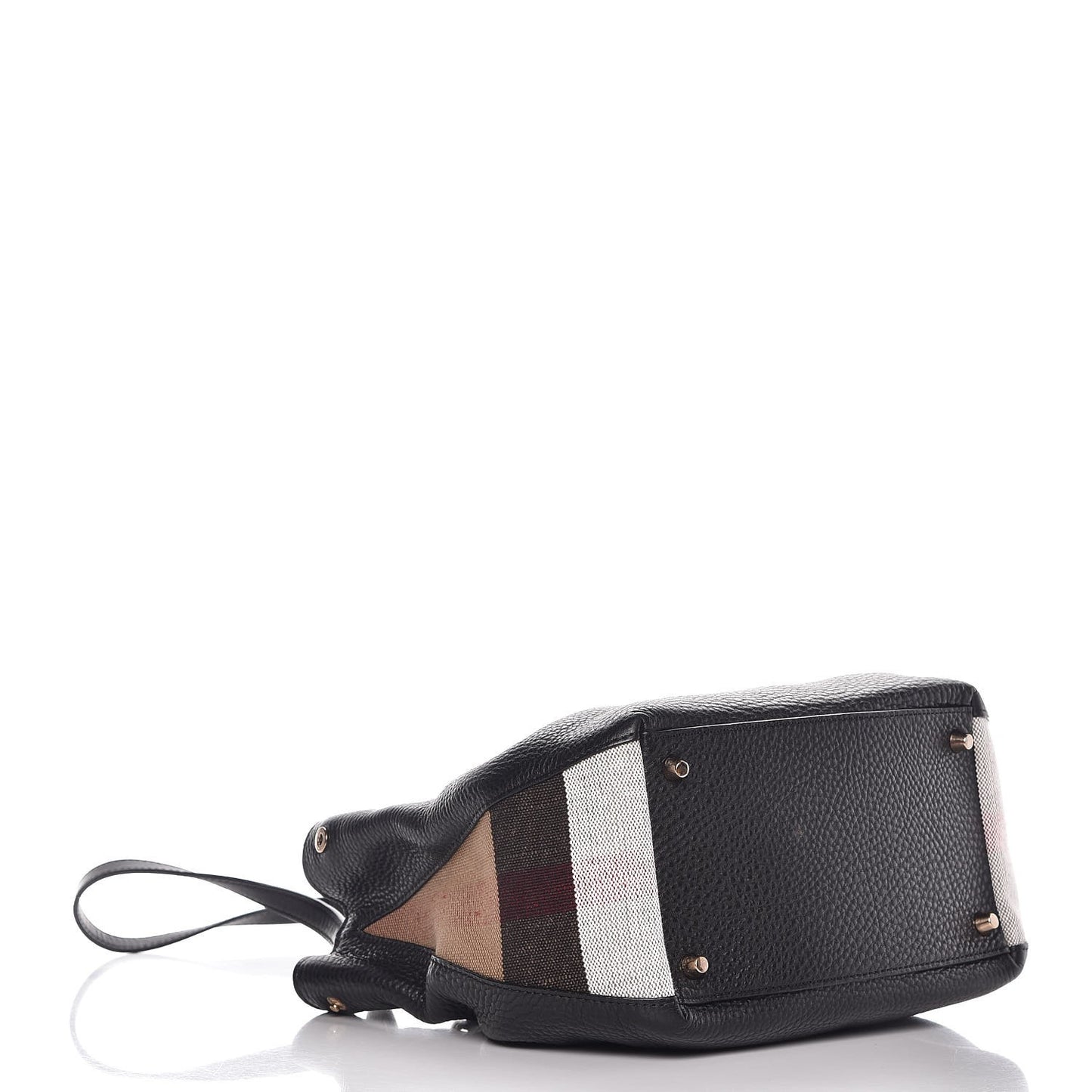 Grainy Calfskin House Check Small Maidstone Black