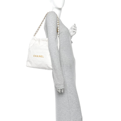 Chanel Shiny Calfskin Quilted Small Chanel 22 White 2 of 12