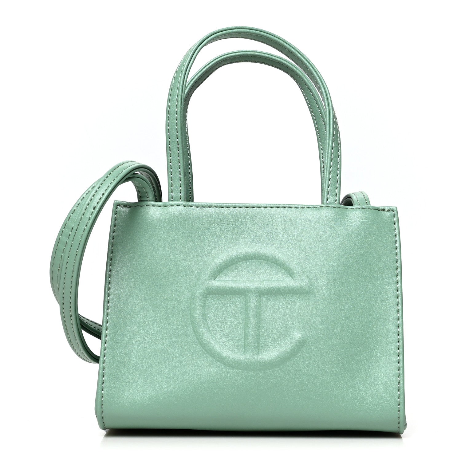 Telfar Vegan Leather Small Shopping Bag Sage 1 of 10