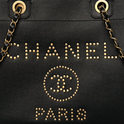 Chanel Caviar Small Studded Deauville Tote Black 8 of 13
