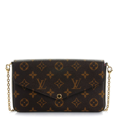 Louis Vuitton Monogram Pochette Felicie Chain Wallet Fuchsia 1 of 8