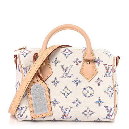 Louis Vuitton Monogram Jacquard Fabric Speedy Bandouliere 20 Multicolor Beige 1 of 9