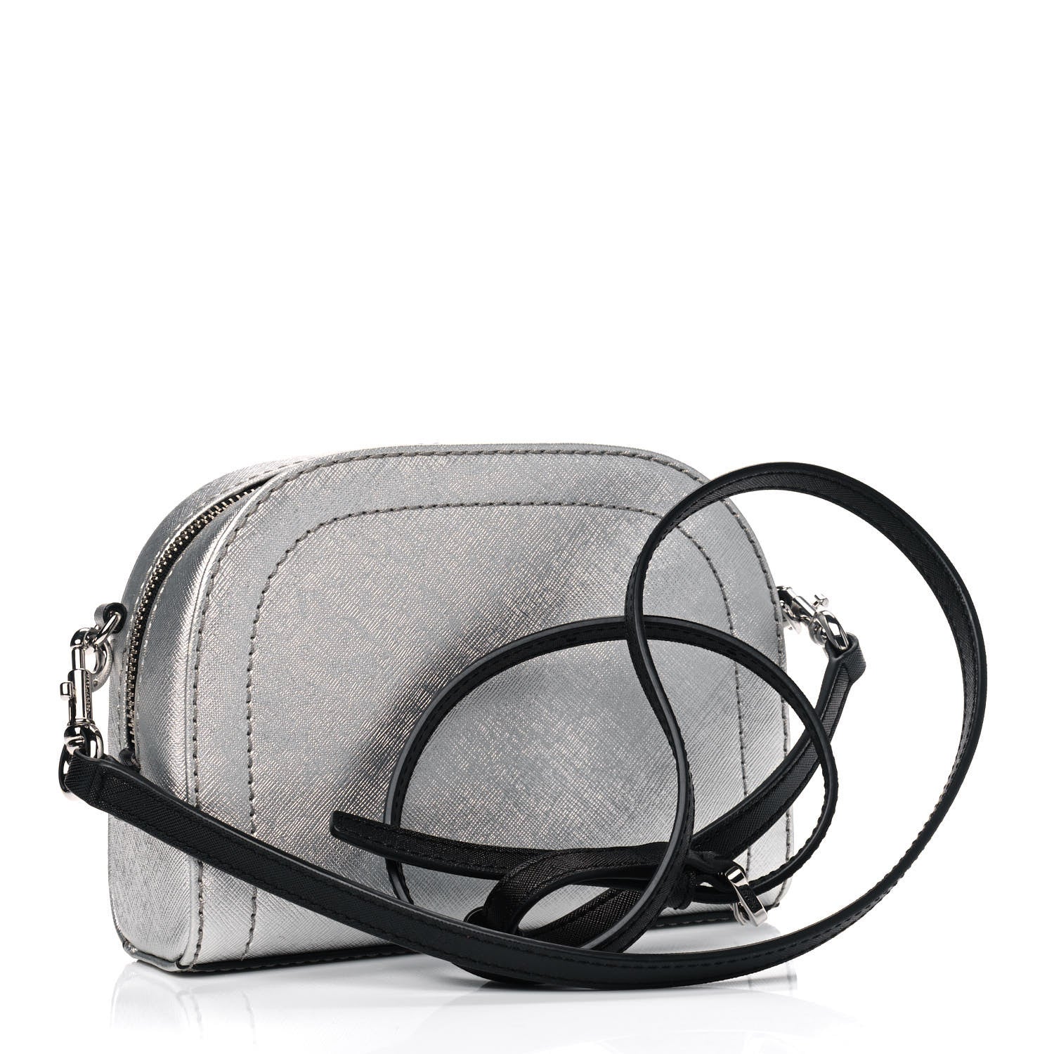 Marc Jacobs Metallic Saffiano Playback Boxed Dome Crossbody Bag Silver 2 of 4