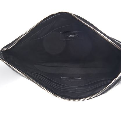 Saint Laurent Calfskin Matelasse Monogram Cassandre Tablet Pouch Black 4 of 6