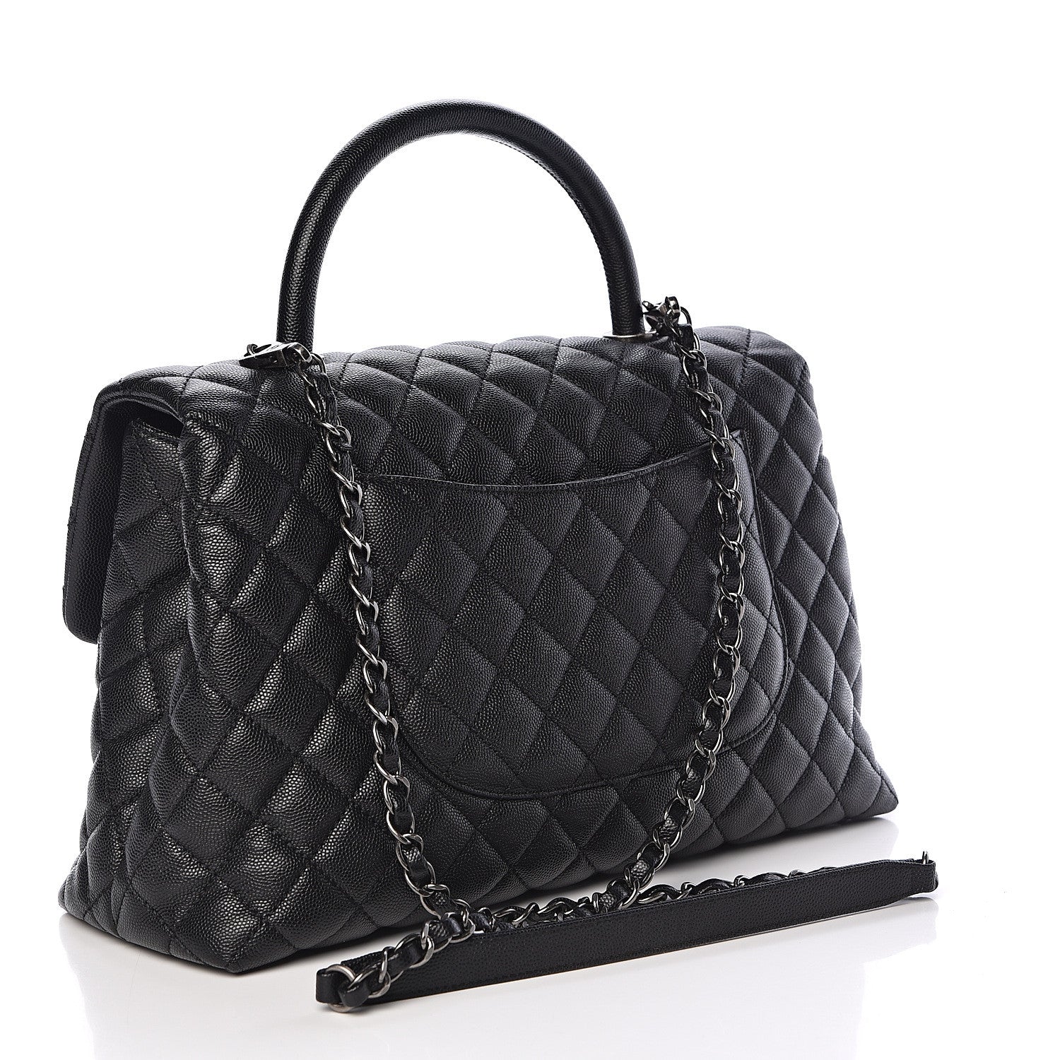 Chanel Caviar Quilted Medium Coco Handle Flap Black 3 of 10