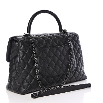 Chanel Caviar Quilted Medium Coco Handle Flap Black 3 of 10