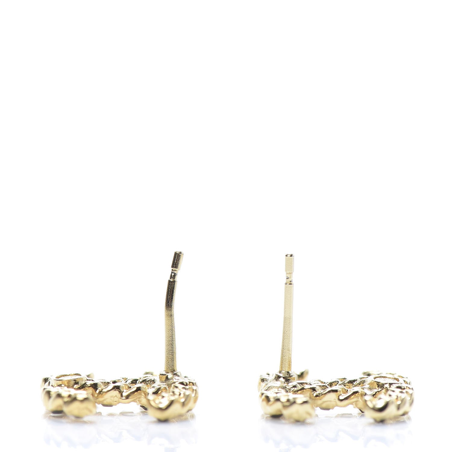 Chanel Crystal CC Chain Earrings Gold Black 5 of 6