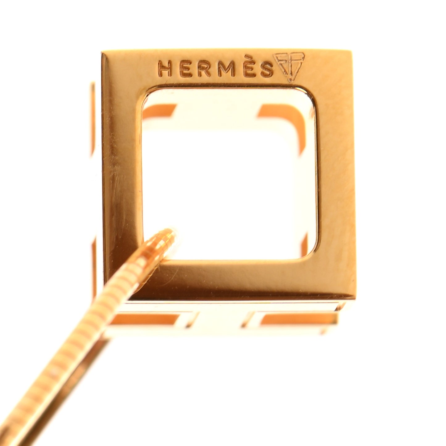 Gold Lacquered Cage d'H Pendant Necklace Pourpre