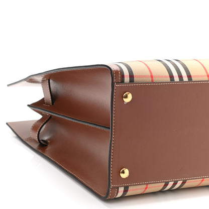 Burberry Vintage Check Calfskin Medium Title Bag Archive Beige 9 of 10