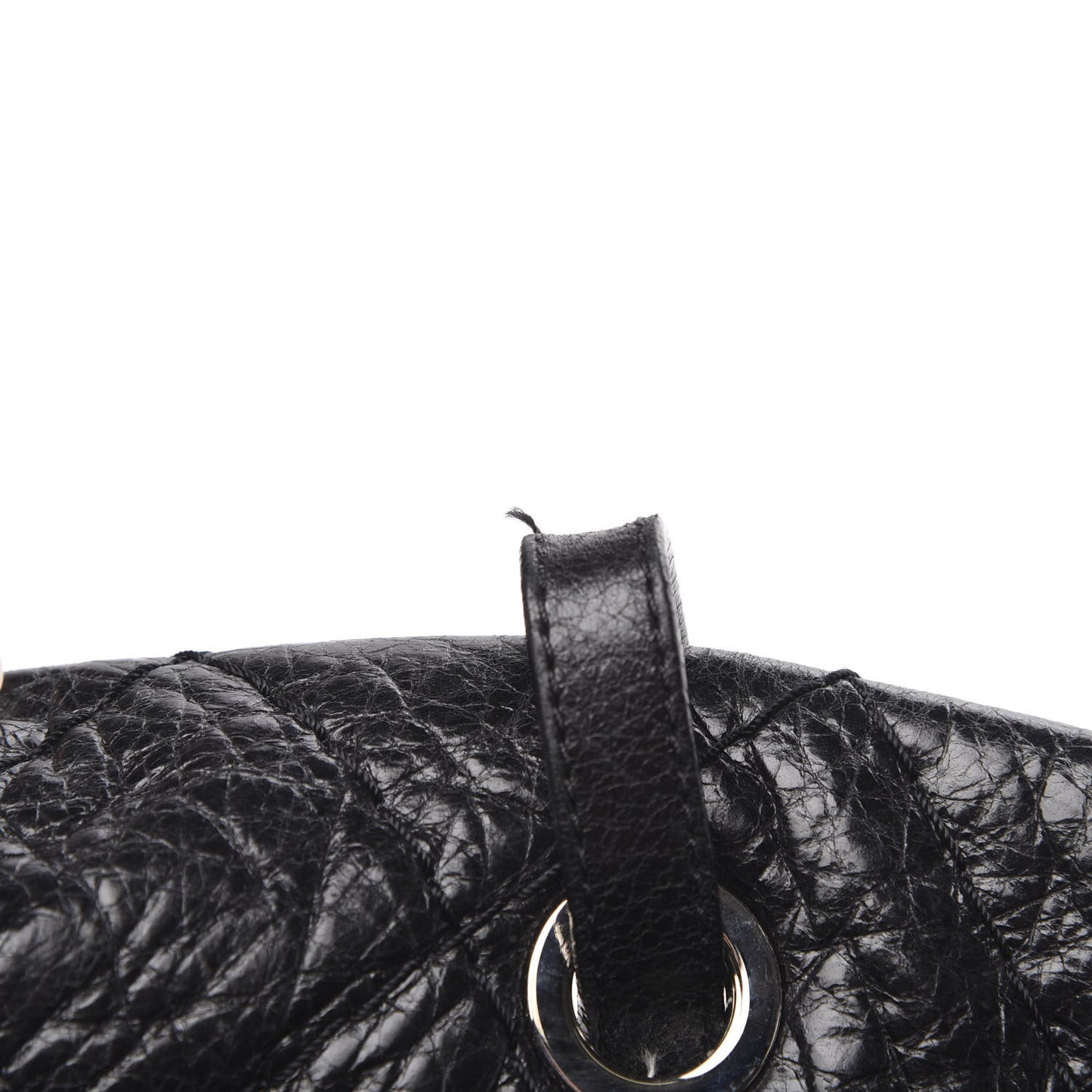 Glazed Calfskin Large On The Road Tote Black