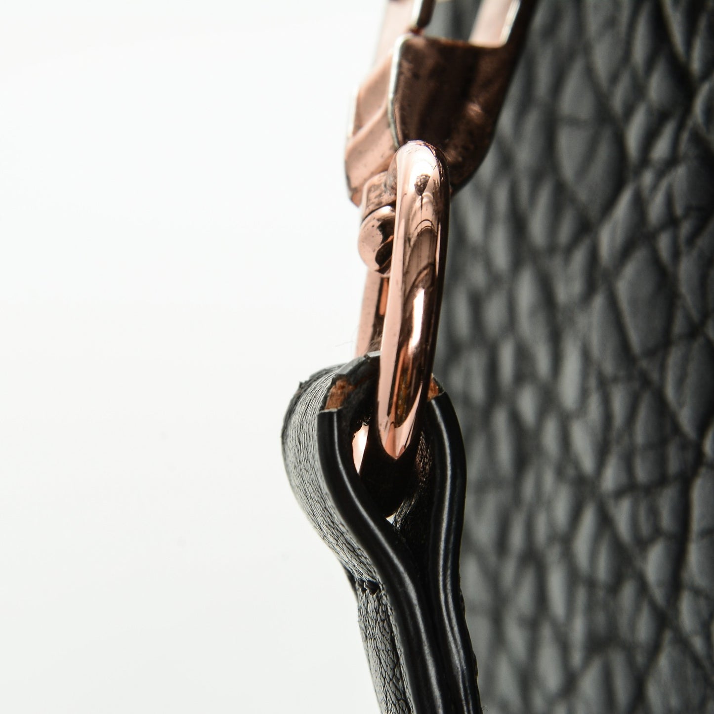 Pebbled Lambskin Rockie Black Rose Gold Hardware