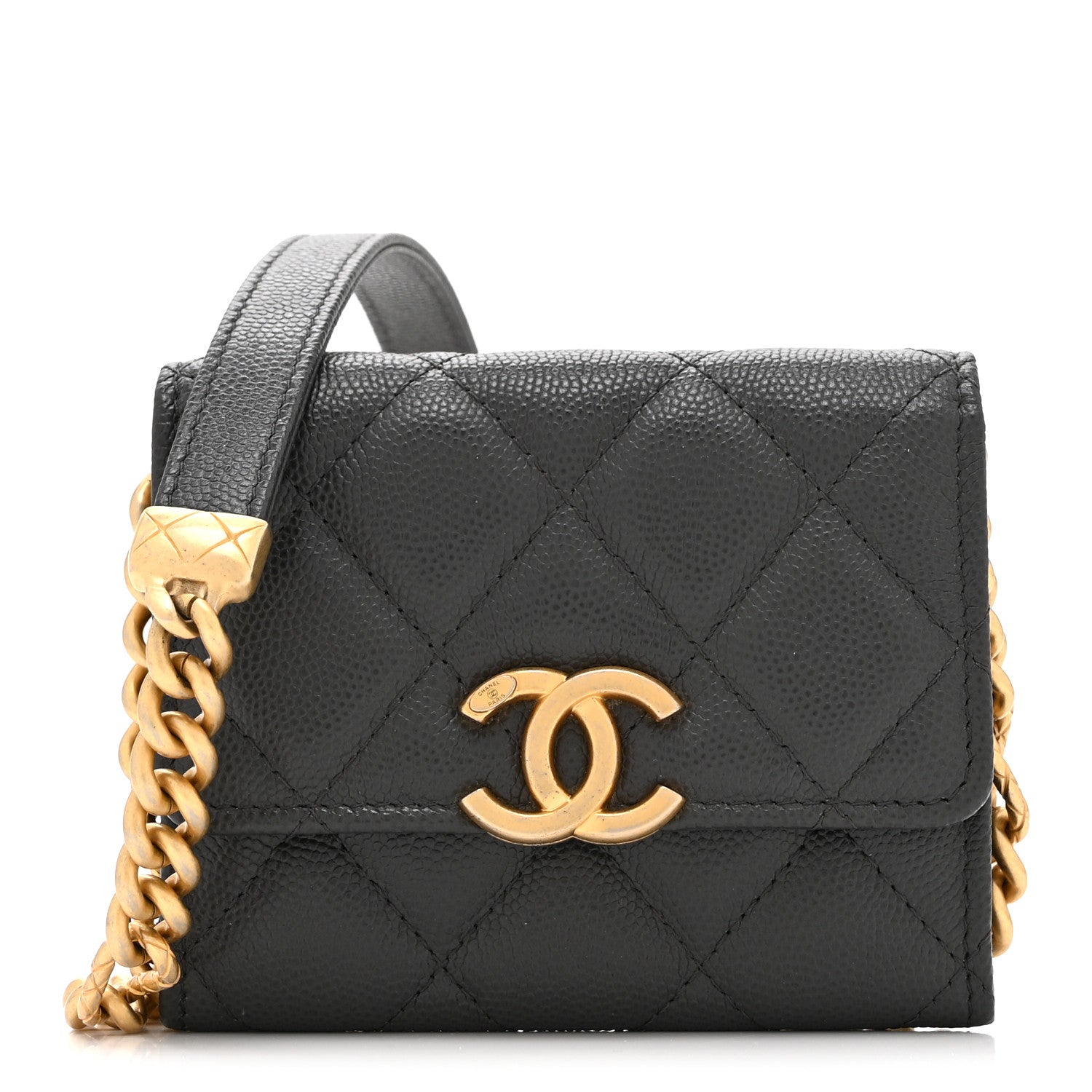 Chanel Caviar Quilted Bracelet On Chain Clutch Grey 1 of 10
