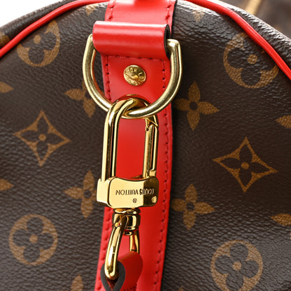 Louis Vuitton Calfskin Monogram Keepall Bandouliere 50 Coquelicot 12 of 13