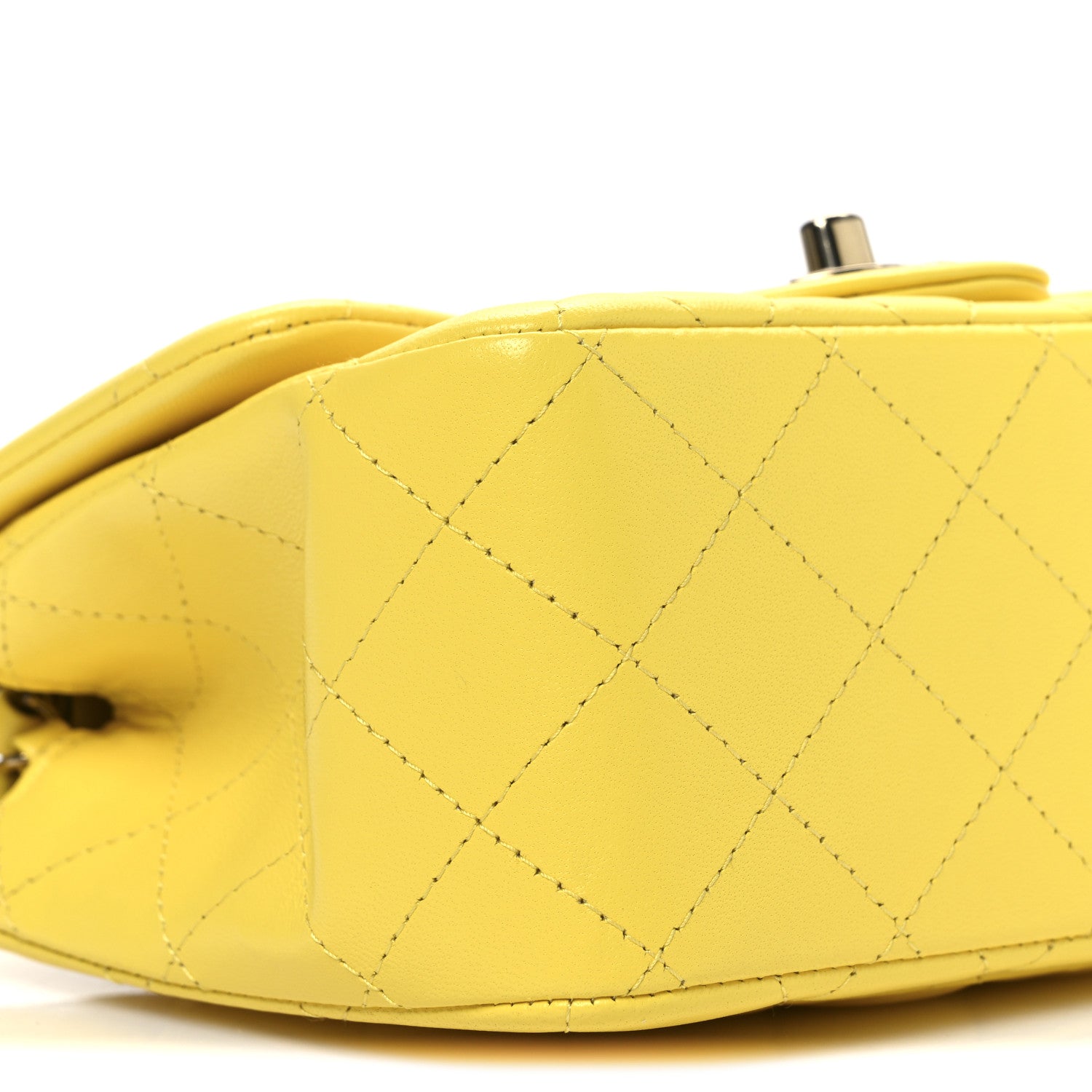 Chanel Lambskin Quilted Mini Square Flap Yellow 9 of 10